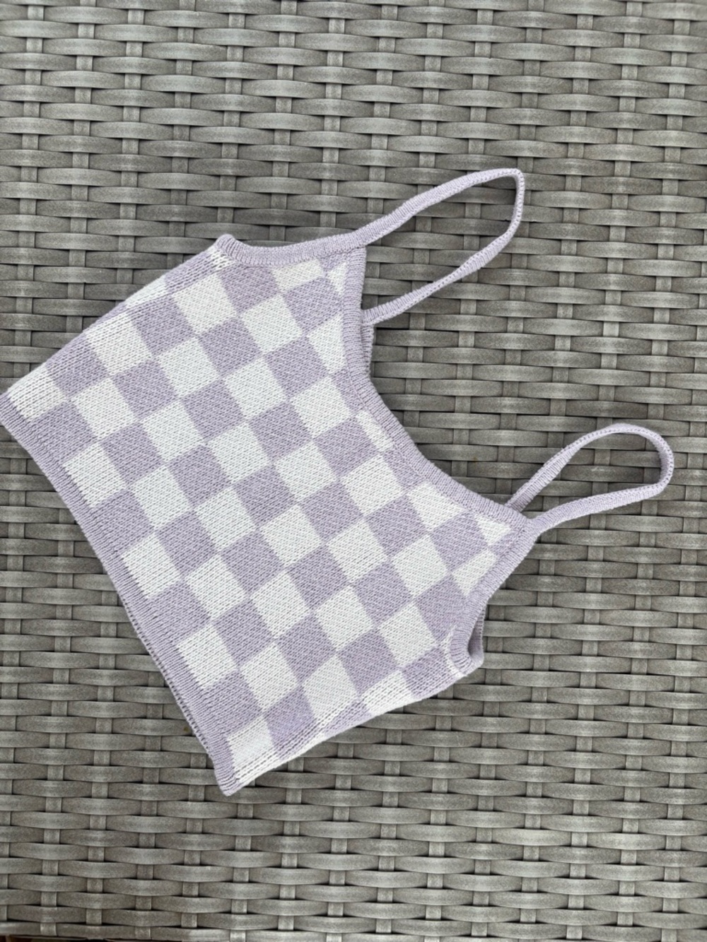 Aeropostale Lavender Knit Checker Crop Tank